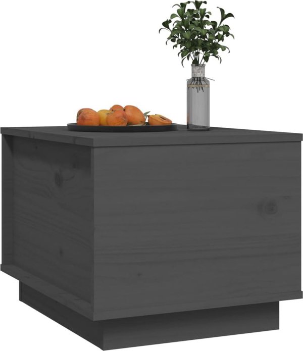 vidaXL vidaXL Stolik kawowy, szary, 40x50x35 cm, lite drewno sosnowe