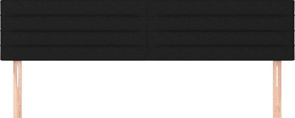 vidaXL Υποστρώματα Κρεβατιού, 2 τεμ., μαύρα, 90x5x78/88 εκ., ύφασμα