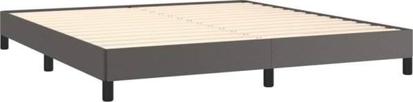 vidaXL Σκελετός κρεβατιού, γκρι, 180x200 εκ., με κάλυμμα από οικοδερμά