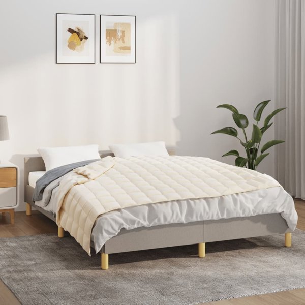 vidaXL Βάρος πάπλωμα, κρεμ, 137x200 εκ., 6 κιλά, υφασμάτινο