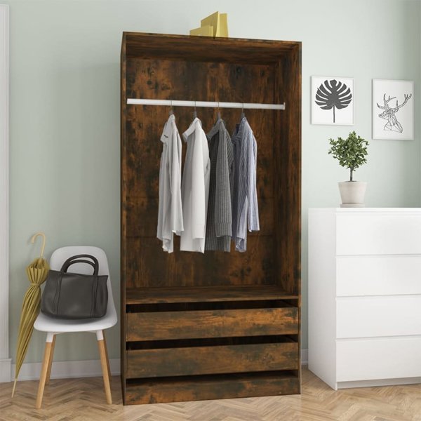 vidaXL Szafa, przydymiony dab, 100x50x200 cm, material drewnopochodny