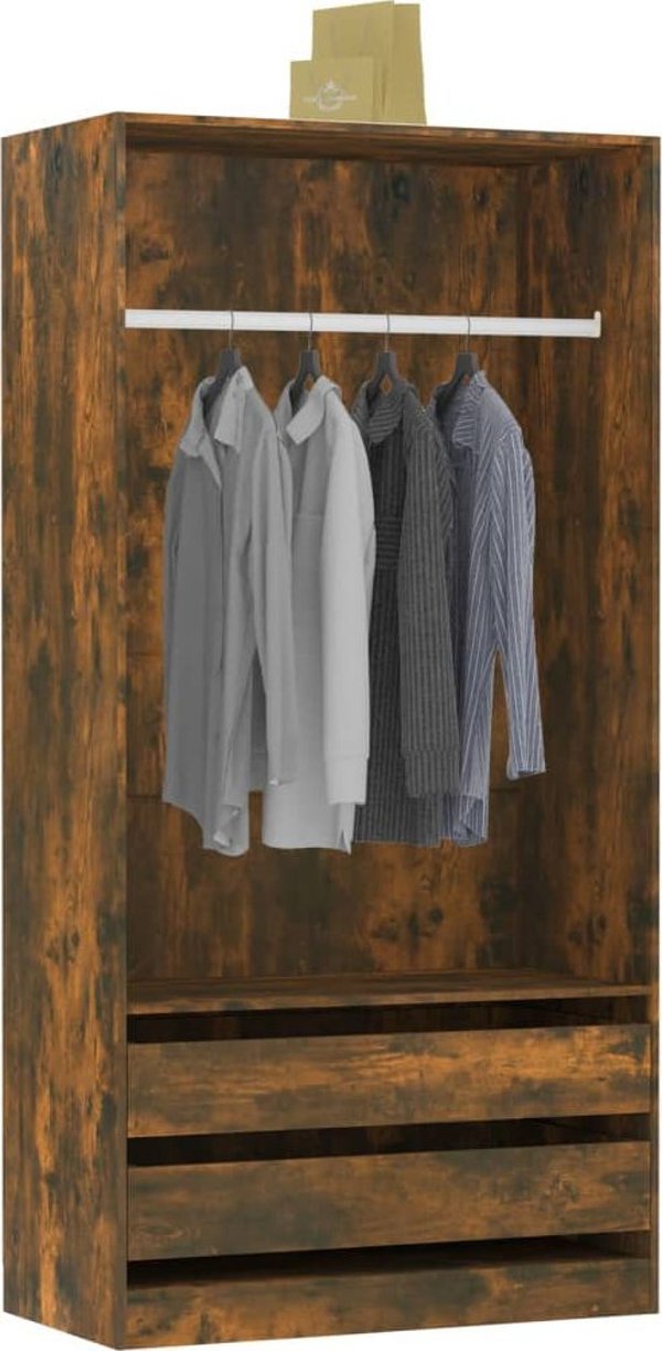 vidaXL Szafa, przydymiony dab, 100x50x200 cm, material drewnopochodny