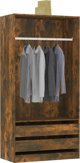 vidaXL Szafa, przydymiony dab, 100x50x200 cm, material drewnopochodny