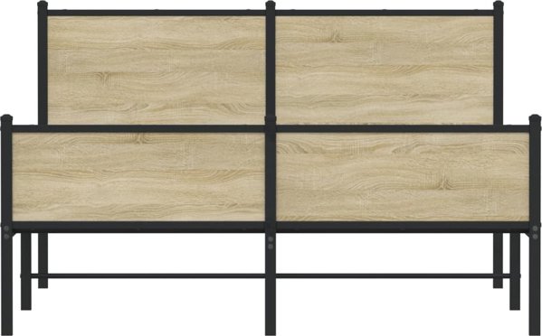vidaXL Metalowa rama lozka z wezgloiem i zanozkiem 137x190 cm