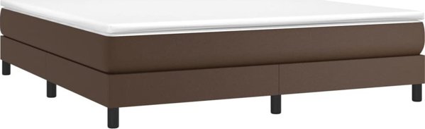 vidaXL Κρεβάτι κοντινεντάλ, καφέ, 180x200 cm με δερματίνη