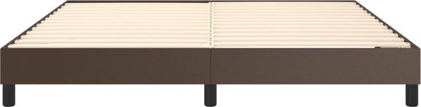 vidaXL Κρεβάτι κοντινεντάλ, καφέ, 180x200 cm με δερματίνη