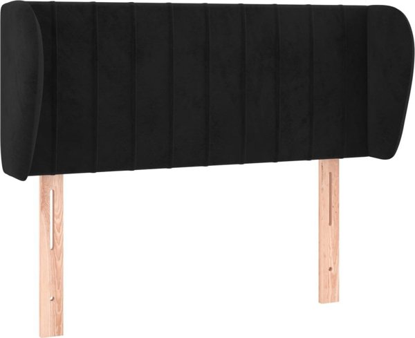 vidaXL Κεφαλάρι Γωνία, μαύρο, 93x23x78/88 εκ., βελούδινο