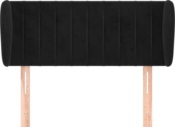 vidaXL Κεφαλάρι Γωνία, μαύρο, 93x23x78/88 εκ., βελούδινο