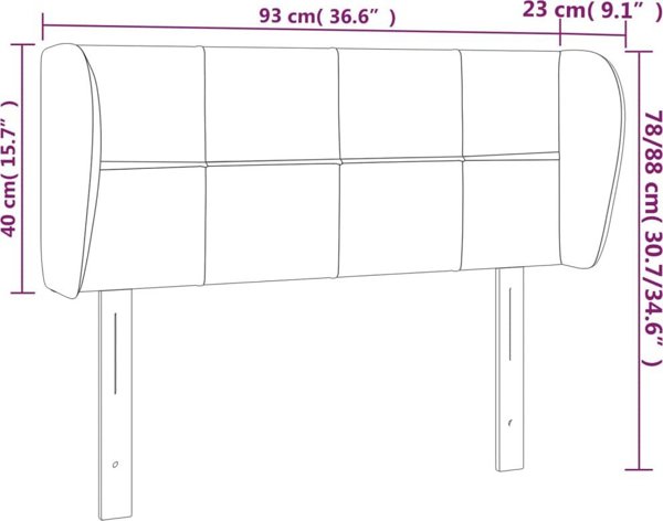 vidaXL Κεφαλάρι uszak κρεμ 93x23x78/88 cm υφασμάτινο