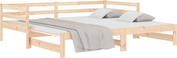 vidaXL Κρεβάτι εκτεινόμενο, 2x(80x200) εκ., μασίφ πεύκο