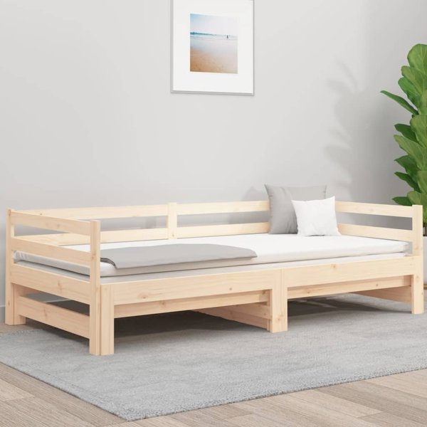 vidaXL Κρεβάτι εκτεινόμενο, 2x(80x200) εκ., μασίφ πεύκο
