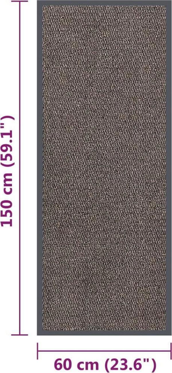 vidaXL Χαλάκι εισόδου tuft, 60x150 εκ., σκούρο καφέ