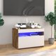 vidaXL Έπιπλο TV με LED φωτισμό, καπνιστή δρυς, 60x35x40 εκ.