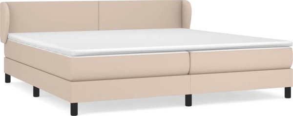 vidaXL Κρεβάτι continental με στρώμα, cappuccino, οικοδερμάτινο, 200x200 εκ.