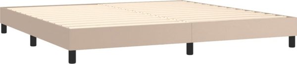 vidaXL Κρεβάτι continental με στρώμα, cappuccino, οικοδερμάτινο, 200x200 εκ.