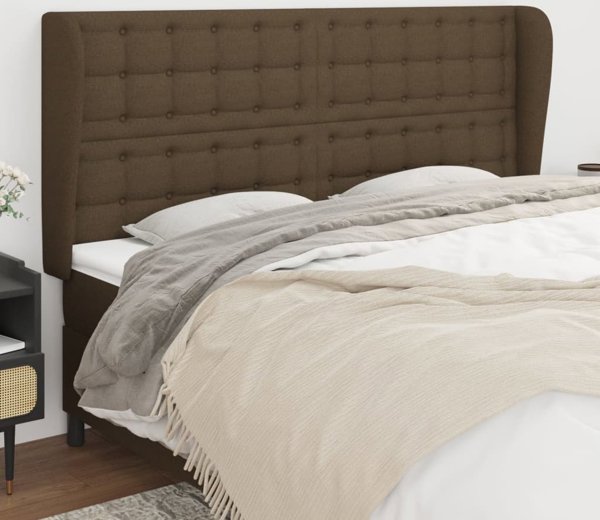 vidaXL Κεφαλάρι uszak, σκούρο καφέ, 203x23x118/128 εκ, ύφασμα