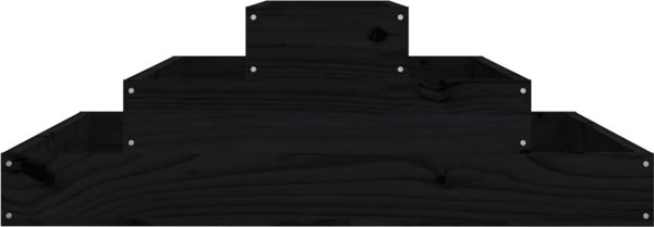 vidaXL Donica, czarna, 80x80x27 cm, lite drewno sosnowe