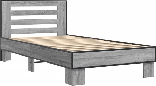 vidaXL Κορνίζα Κρεβατιού Sonoma Γκρι Δρυς 100x200 cm Ξυλοπαραγωγής Υλικό