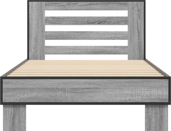 vidaXL Κορνίζα Κρεβατιού Sonoma Γκρι Δρυς 100x200 cm Ξυλοπαραγωγής Υλικό