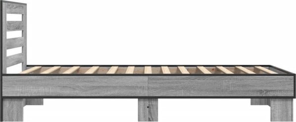 vidaXL Κορνίζα Κρεβατιού Sonoma Γκρι Δρυς 100x200 cm Ξυλοπαραγωγής Υλικό