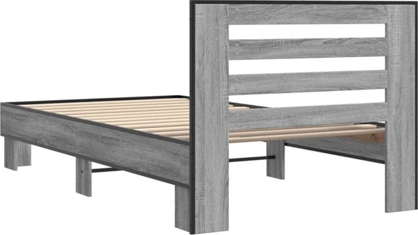 vidaXL Κορνίζα Κρεβατιού Sonoma Γκρι Δρυς 100x200 cm Ξυλοπαραγωγής Υλικό