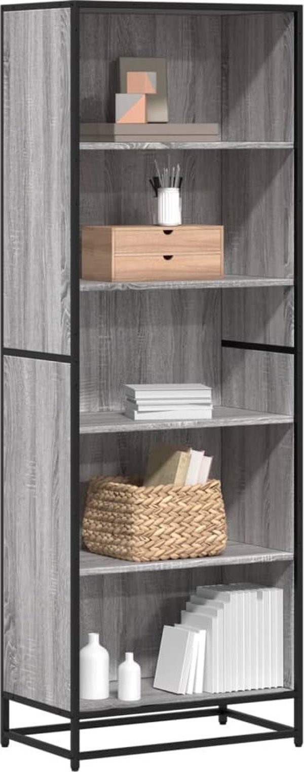 vidaXL Ράφι Βιβλιοθήκη Γκρι Δρυς Sonoma 60x35x170,5 εκ.