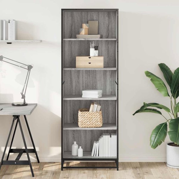 vidaXL Ράφι Βιβλιοθήκη Γκρι Δρυς Sonoma 60x35x170,5 εκ.