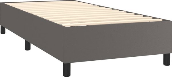 vidaXL Λουτζκο κοντινεντάλε με στρώμα, γκρι, οικοδερμα 90x190 εκ.