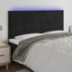 vidaXL Κεφαλάρι για κρεβάτι με LED, μαύρο, 180x5x118/128 εκ., βελούδινο