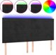 vidaXL Κεφαλάρι για κρεβάτι με LED, μαύρο, 180x5x118/128 εκ., βελούδινο
