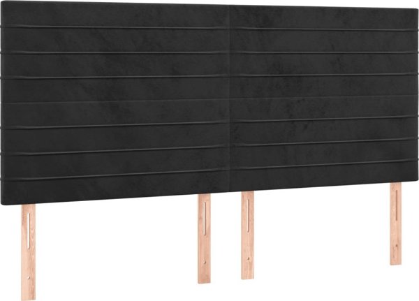 vidaXL Κεφαλάρι για κρεβάτι με LED, μαύρο, 180x5x118/128 εκ., βελούδινο