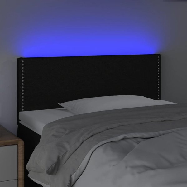 vidaXL κεφαλάρι κρεβατιού με LED, μαύρο, 80x5x78/88 εκ., ύφασμα