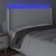 vidaXL Zaglowek do lozka z LED, biay, 163x16x118/128cm, sztuczna skora