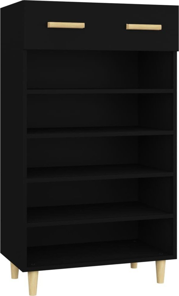 vidaXL Ντουλάπι παπουτσιών, μαύρο, 60x35x105 cm, υλικό ξύλου