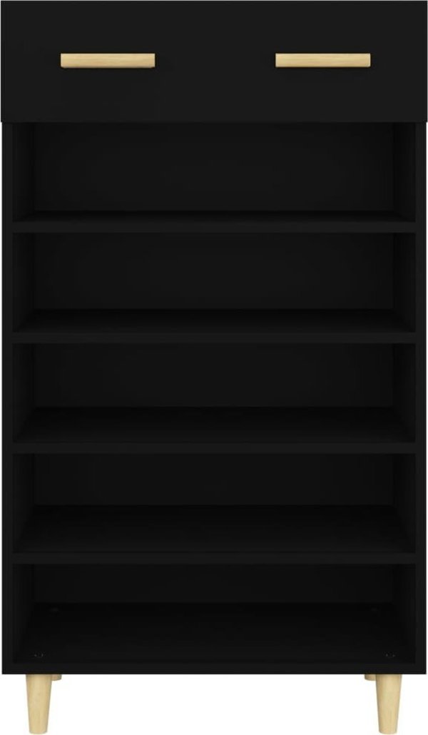 vidaXL Ντουλάπι παπουτσιών, μαύρο, 60x35x105 cm, υλικό ξύλου