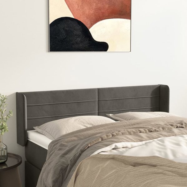 vidaXL Κεφαλάρι uszak σκούρο γκρι 147x16x78/88 cm βελούδο