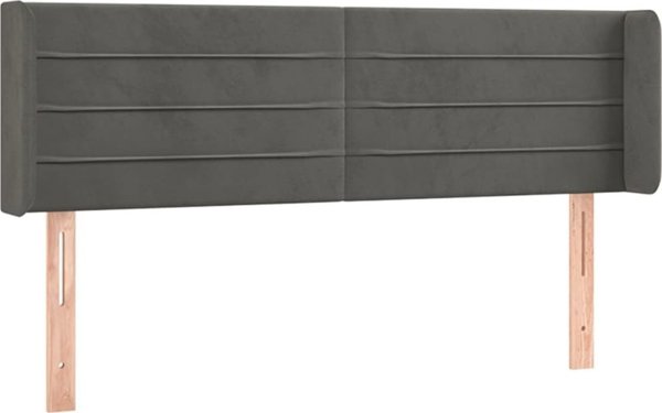 vidaXL Κεφαλάρι uszak σκούρο γκρι 147x16x78/88 cm βελούδο