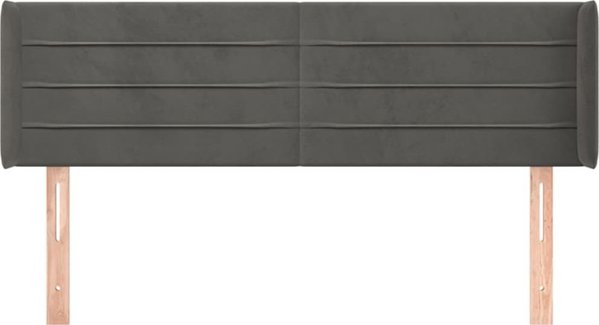 vidaXL Κεφαλάρι uszak σκούρο γκρι 147x16x78/88 cm βελούδο
