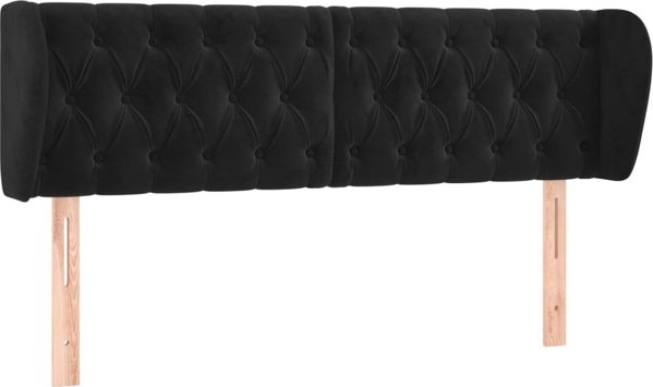 vidaXL Μαύρο βελούδινο προσκέφαλο τύπου uszak, 147x23x78/88 εκ.