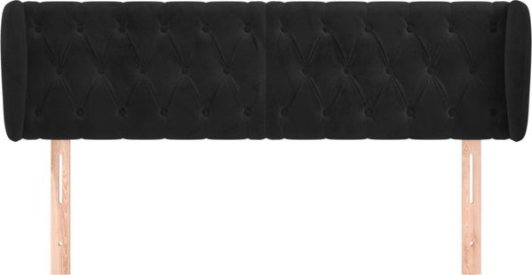vidaXL Μαύρο βελούδινο προσκέφαλο τύπου uszak, 147x23x78/88 εκ.