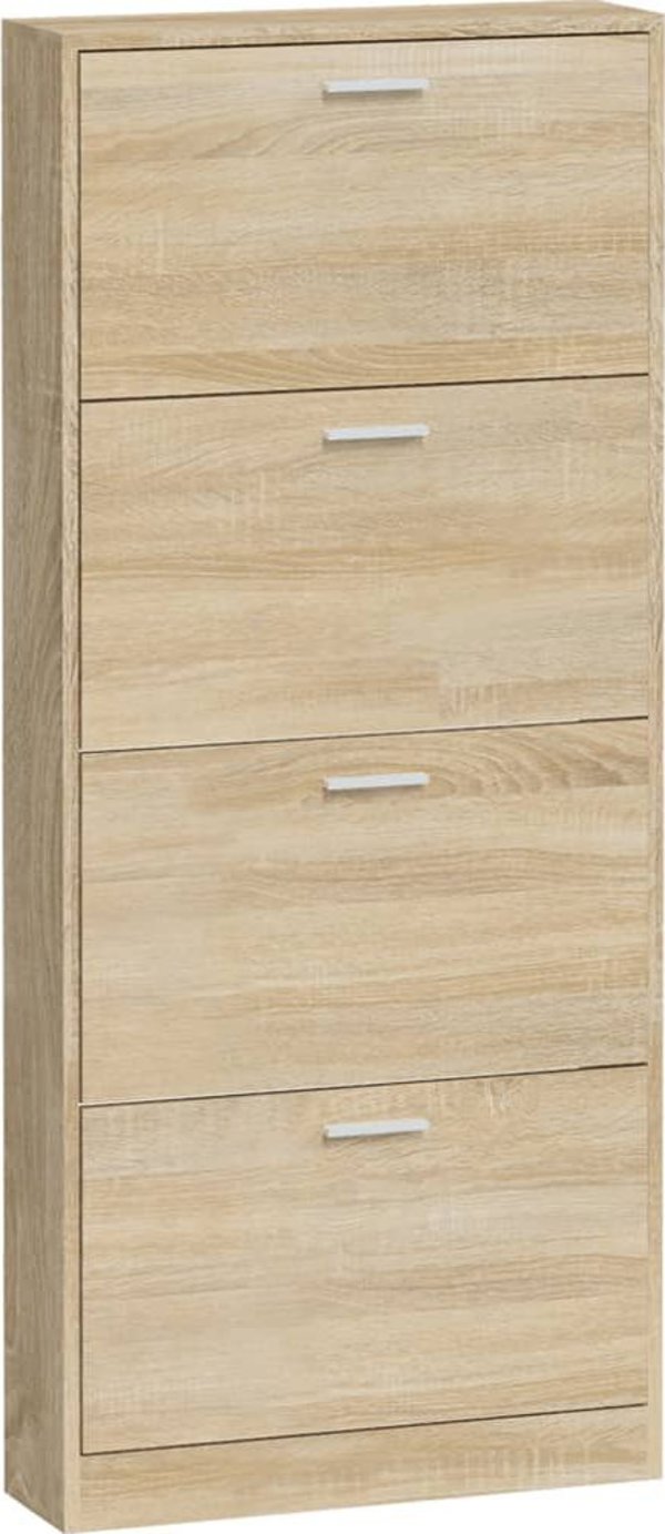 vidaXL Ντουλάπι παπουτσιών σε βελανιδιά, 59x17x150 cm, σύνθετο υλικό ξύλου