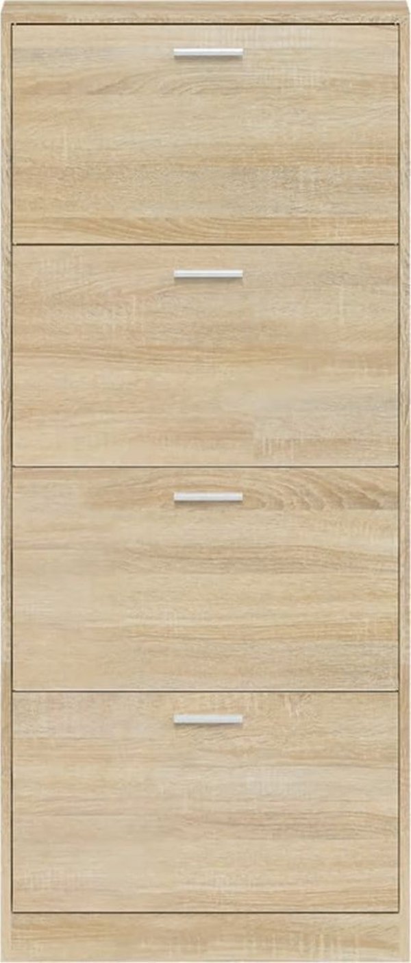 vidaXL Ντουλάπι παπουτσιών σε βελανιδιά, 59x17x150 cm, σύνθετο υλικό ξύλου