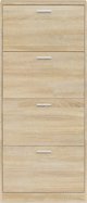 vidaXL Ντουλάπι παπουτσιών σε βελανιδιά, 59x17x150 cm, σύνθετο υλικό ξύλου