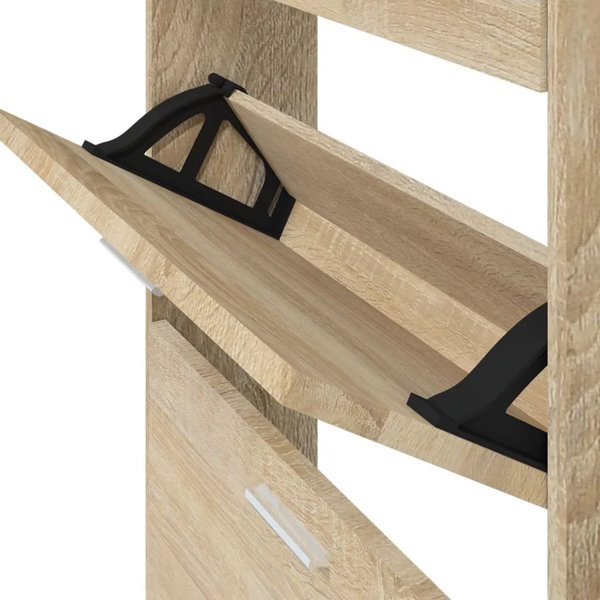 vidaXL Ντουλάπι παπουτσιών σε βελανιδιά, 59x17x150 cm, σύνθετο υλικό ξύλου