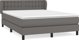 vidaXL Lit kontinental avec matelas, gris, cuir synthétique 140x190 cm