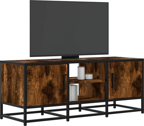 vidaXL Έπιπλο για τηλεόραση, καπνιστό δρυς, 100x35x41 εκ