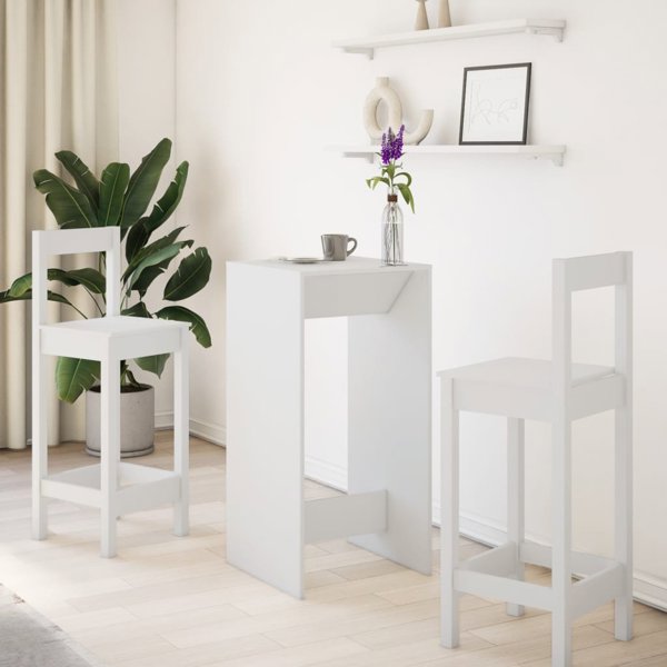 vidaXL Μπαρ τραπέζι, άσπρο, 51x50x103,5 εκ, από σύνθετο ξύλο