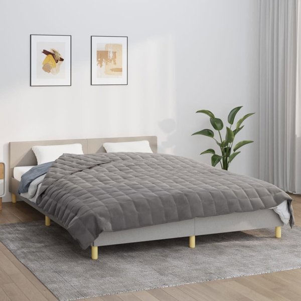 vidaXL Βάρος πάπλωμα, γκρι, 220x235 εκ., 15 κιλά, υφασμάτινο