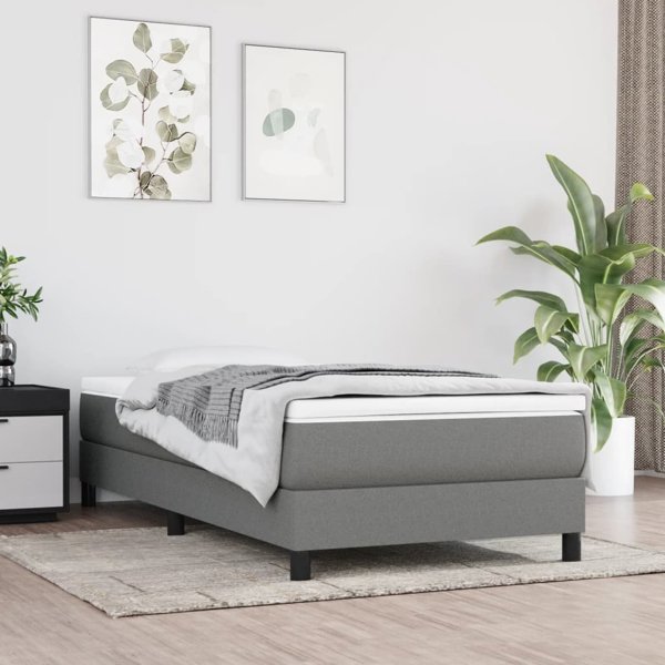 vidaXL vidaXL Materac kieszeniowy, ciemnoszary, 90x190x20 cm, tkanina