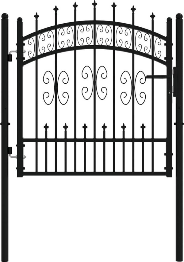 vidaXL vidaXL Furtka z grotami, czarna, 103x150 cm, malowana proszkowo stal